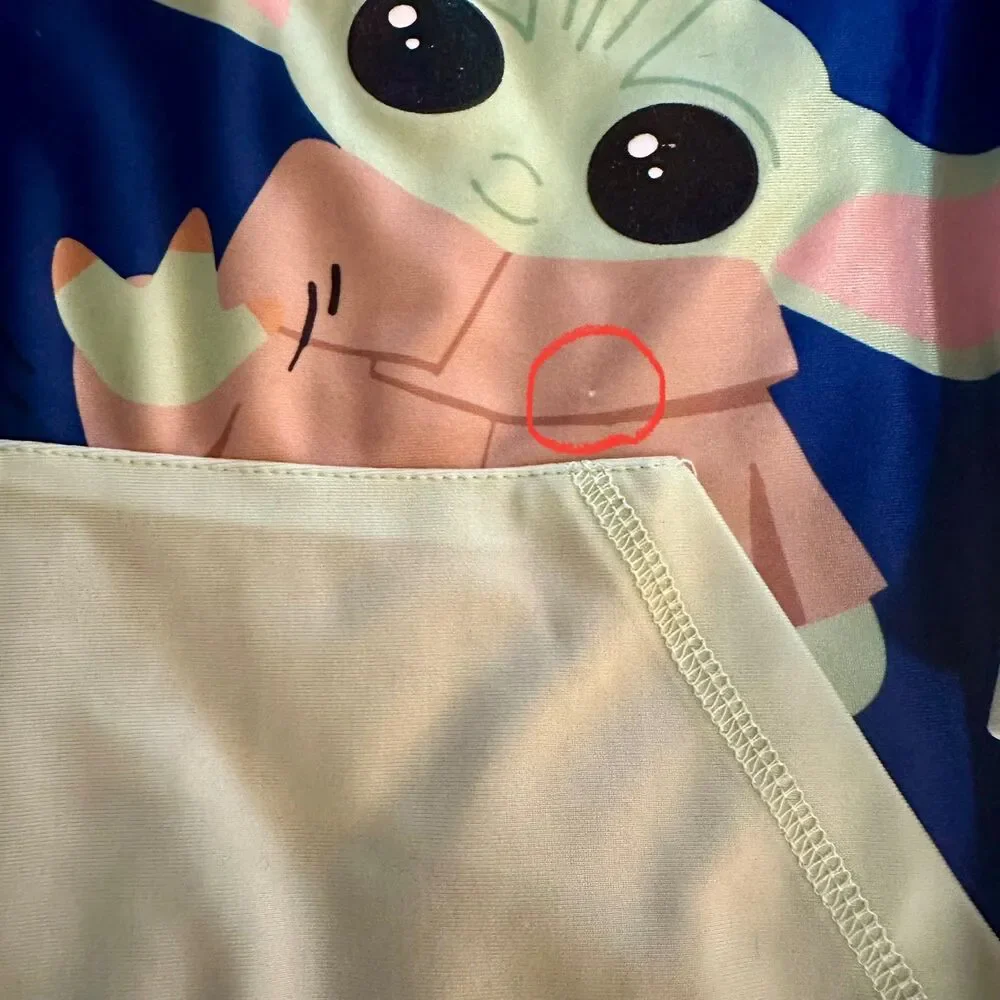 Baby Yoda Swim Trunks Rash Guard Swimsuit Size 6